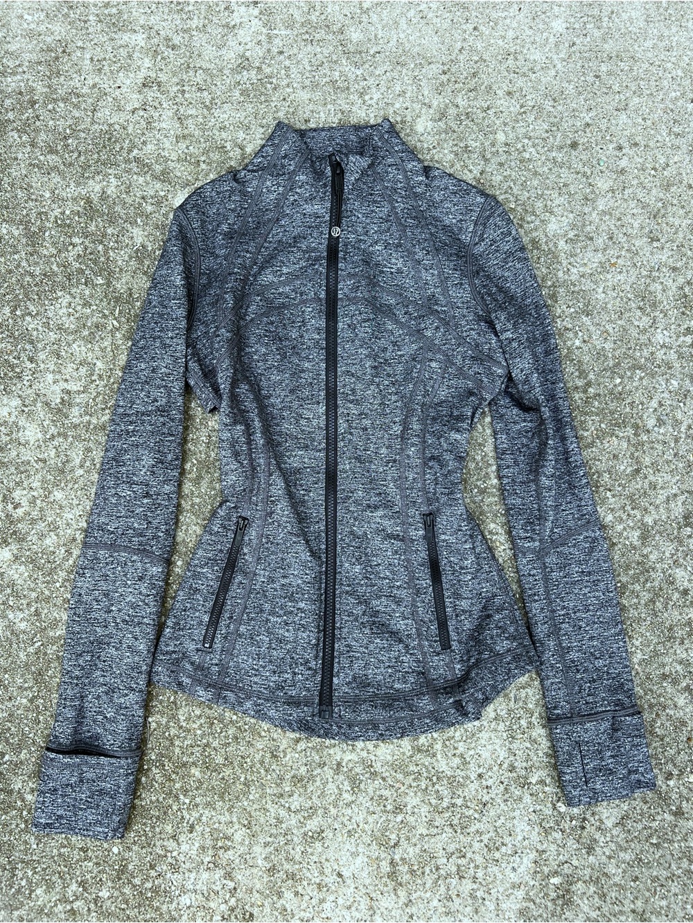Lululemon Define Jacket Heathered Black Gray Full Zip Size 6